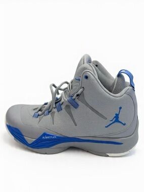 Jordan Men’s Gray and Blue High-Top Basketball Sneakers